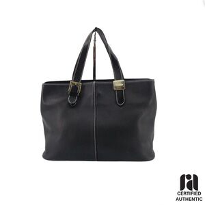 Burberry Black Leather Handbag w COA
